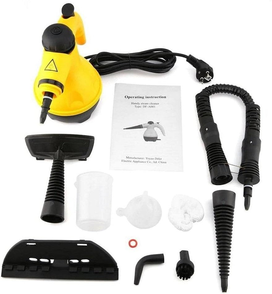 SteamPro — Nettoyeur vapeur 1000 W, réservoir 0,35 L, kit multi-buses ☁️