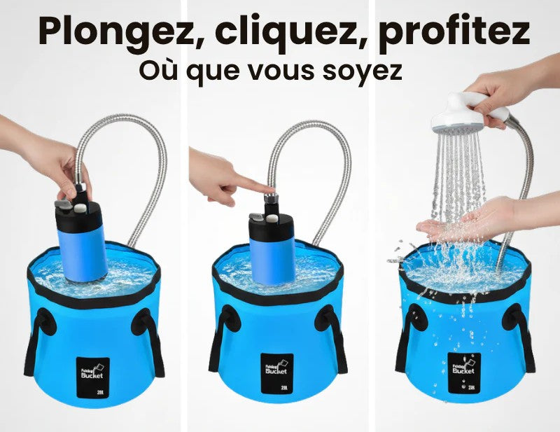 DoucheExpress — Douche portable rechargeable 4,5 L/min, USB 5 V 🚿