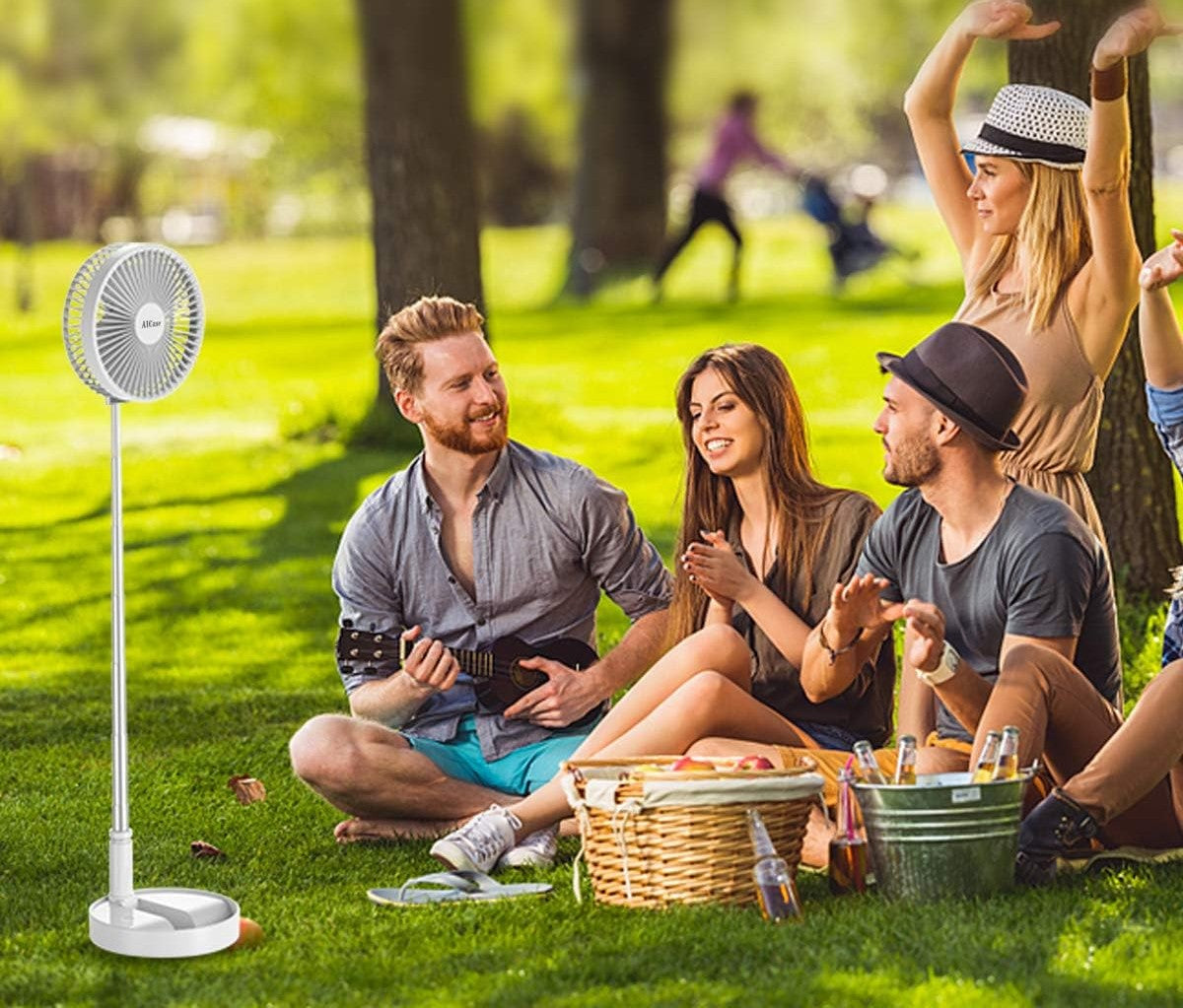 CoolFlex — Ventilateur pliable 180°, télescopique 36–106 cm, 4 vitesses 🌬️