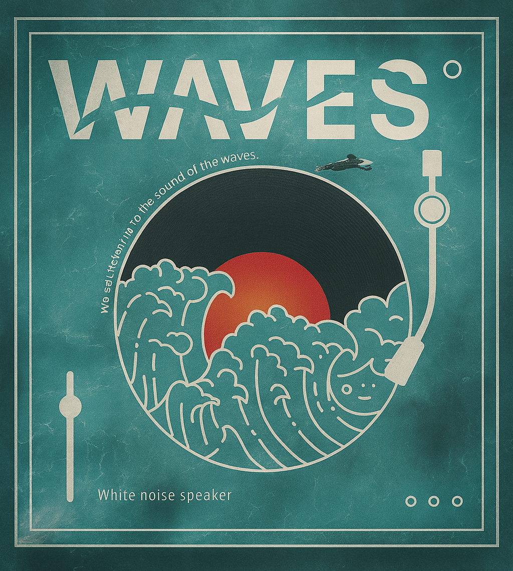 EchoVinyle — enceinte Bluetooth 5W rétro, vagues lumineuses & bruits blancs 🌊🎶