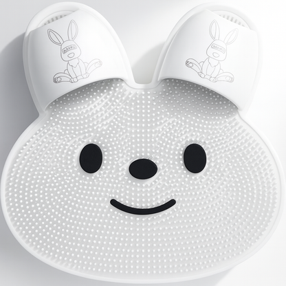 PiedDoux — Tapis de douche massage exfoliant, ventouses antidérapantes, silicone doux 🐰