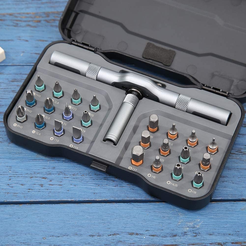 Tournevis à cliquet 24-en-1 — poignée en T, embouts S2 magnétiques, boîtier compact 🔧🧰