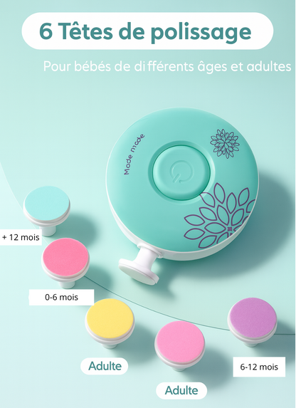 DouceLime — Lime électrique bébé 6 embouts par âge, silencieuse & format paume 🍼