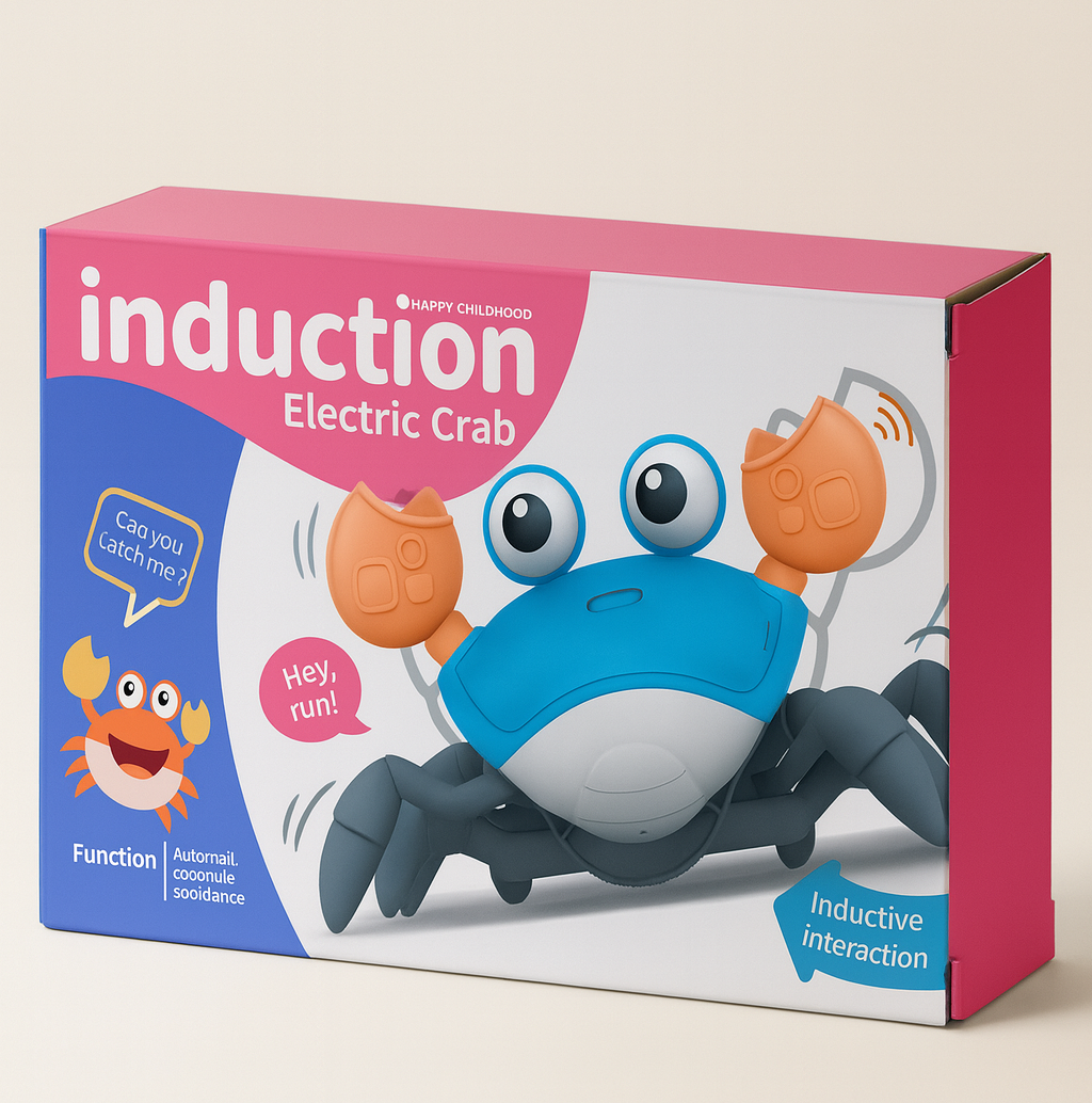 CrabiDance — Jouet Crabe interactif à capteurs, musique ON/OFF, bébé a partir de 3 mois 🦀🎶