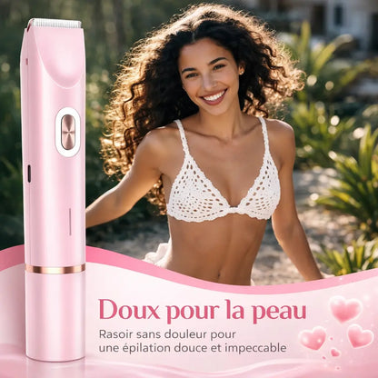 Tondeuse Électrique 2-en-1 Bikini & Visage — Double tête | Étanche | Recharge Type-C | LED ✨🪒