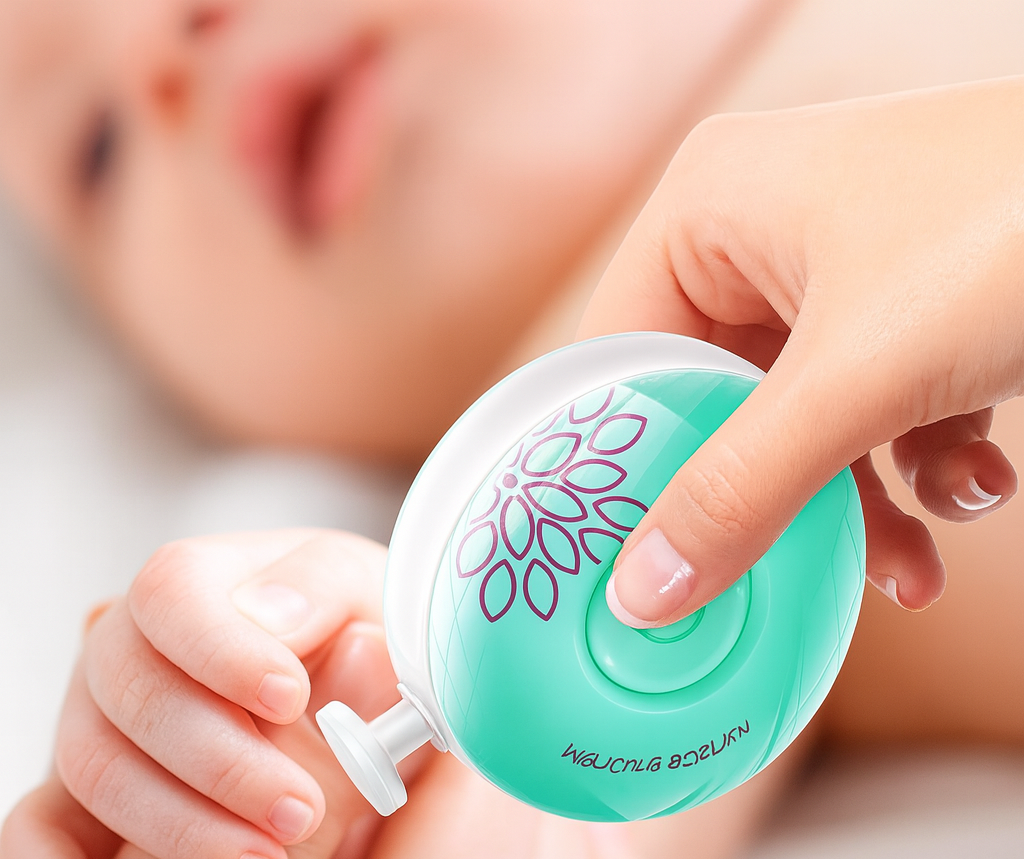 DouceLime — Lime électrique bébé 6 embouts par âge, silencieuse & format paume 🍼