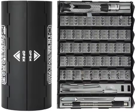 ProScrew — Tournevis de précision 126 en 1, acier CR-V, boîte cylindrique magnétique 🔧