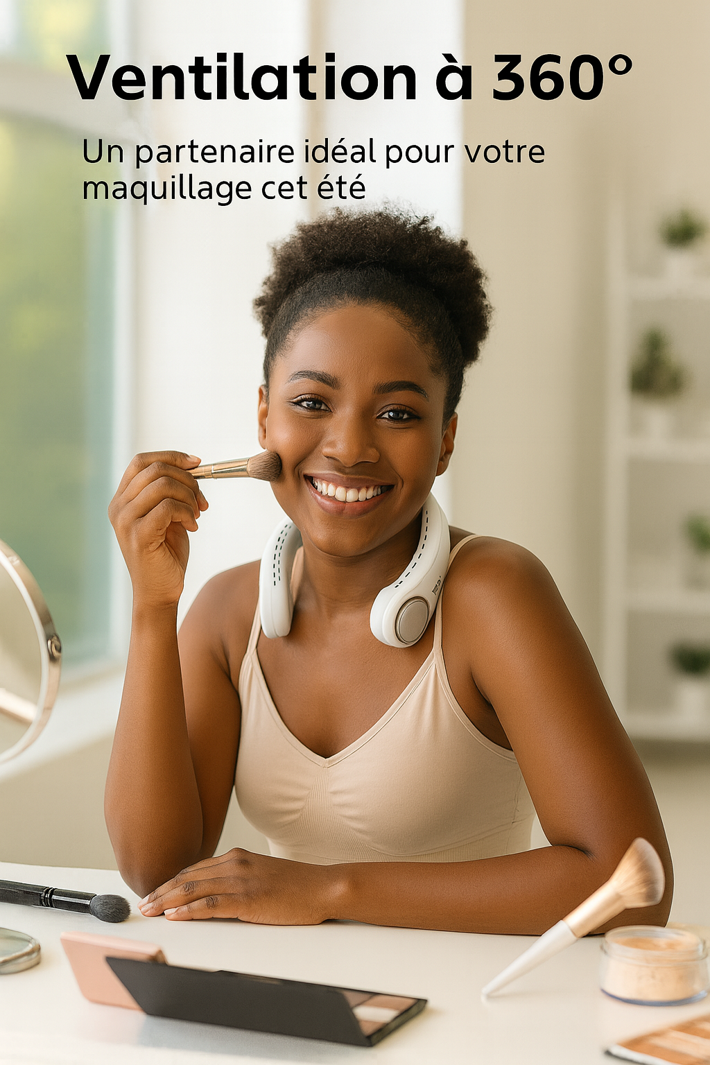 FreshNeck — Ventilateur de cou sans pales 360°, 3 vitesses, USB rechargeable 🌀