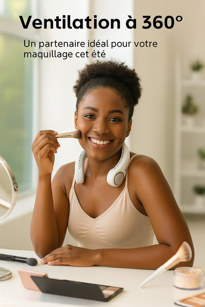 FreshNeck — Ventilateur de cou sans pales 360°, 3 vitesses, USB rechargeable 🌀