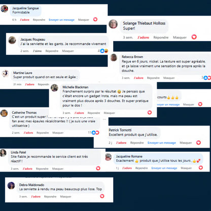 🛁✨ Serviette Exfoliante Douce & Antibactérienne 🙅🏿🦠  – LOT DE 2 – Peau Plus Lisse, Plus Saine, Plus Propre et Plus Lumineuse ✨ & Sans Impuretés 🌿💧