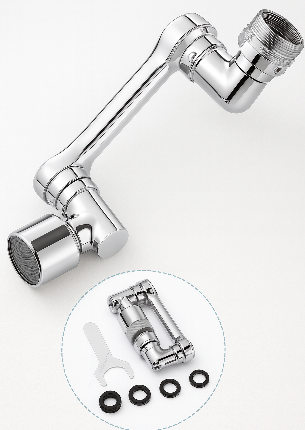 Lot de 2 FluxFlex — Tête de robinet rotative 1080°, 2 modes, anti-éclaboussures 💧