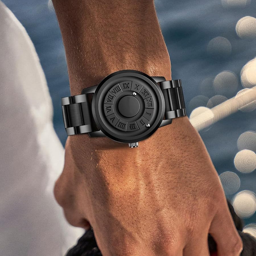 ✨🌌 Montre Magnétique Homme — Aiguille à bille défilante, design chic futuriste, quartz haute précision, imperméable ⌚️🧲