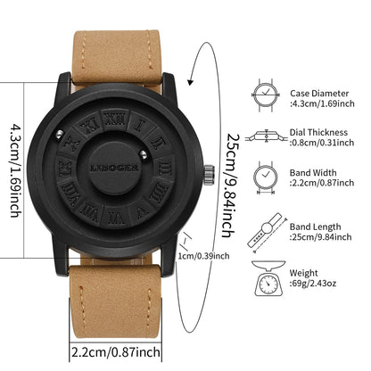 ✨🌌 Montre Magnétique Homme — Aiguille à bille défilante, design chic futuriste, quartz haute précision, imperméable ⌚️🧲