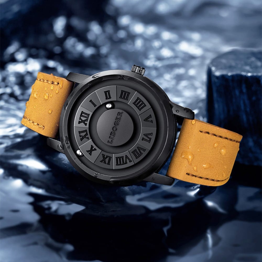 ✨🌌 Montre Magnétique Homme — Aiguille à bille défilante, design chic futuriste, quartz haute précision, imperméable ⌚️🧲