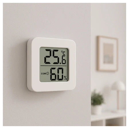 🌡️💧 LOT DE 4 Mini Thermomètre Hygromètre Digital – Multi-Placement (Cuisine, Chambre Bébé, Frigo, Salon…) – Mesure Précise Température & Humidité – Écran LCD – Compact & Élégant 🏡📊