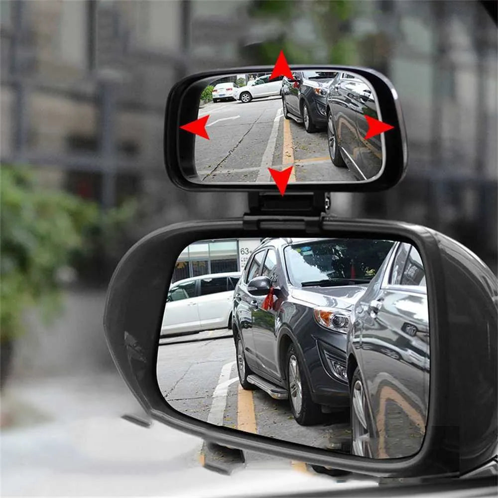 🚗👁️ Rétroviseurs d’angle mort grand angle 360° — lot de 2 (gauche + droite) — réglables & haute visibilité (Solide ABS métal + verre HD)