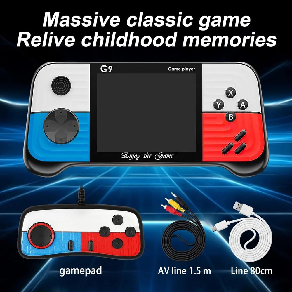 🎮 G9 Console Rétro Portable – 666 Jeux Intégrés + Écran HD 3" + 1 Manettes + Sortie TV