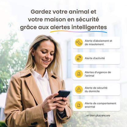 🐶🐱📹 Caméra Intelligente 360° pour Animaux – Surveillance 2K QHD, Suivi Automatique & Interaction à Distance 🦴💬✨