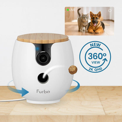 🐶🐱📹 Caméra Intelligente 360° pour Animaux – Surveillance 2K QHD, Suivi Automatique & Interaction à Distance 🦴💬✨