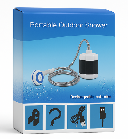 DoucheExpress — Douche portable rechargeable 4,5 L/min, USB 5 V 🚿