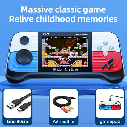 🎮 G9 Console Rétro Portable – 666 Jeux Intégrés + Écran HD 3" + 1 Manettes + Sortie TV