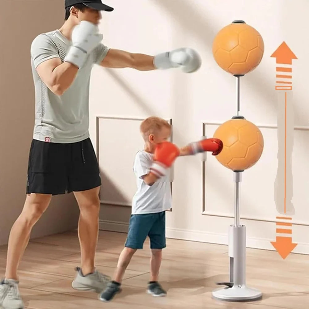 🥊🔥 Ballon de Boxe Autoportant Réglable Enfants & Adultes – Sac de Frappe Boxe & Arts Martiaux à Domicile – Rebond Rapide 360° | Ventouse Ultra Stable | Hauteur Ajustable
