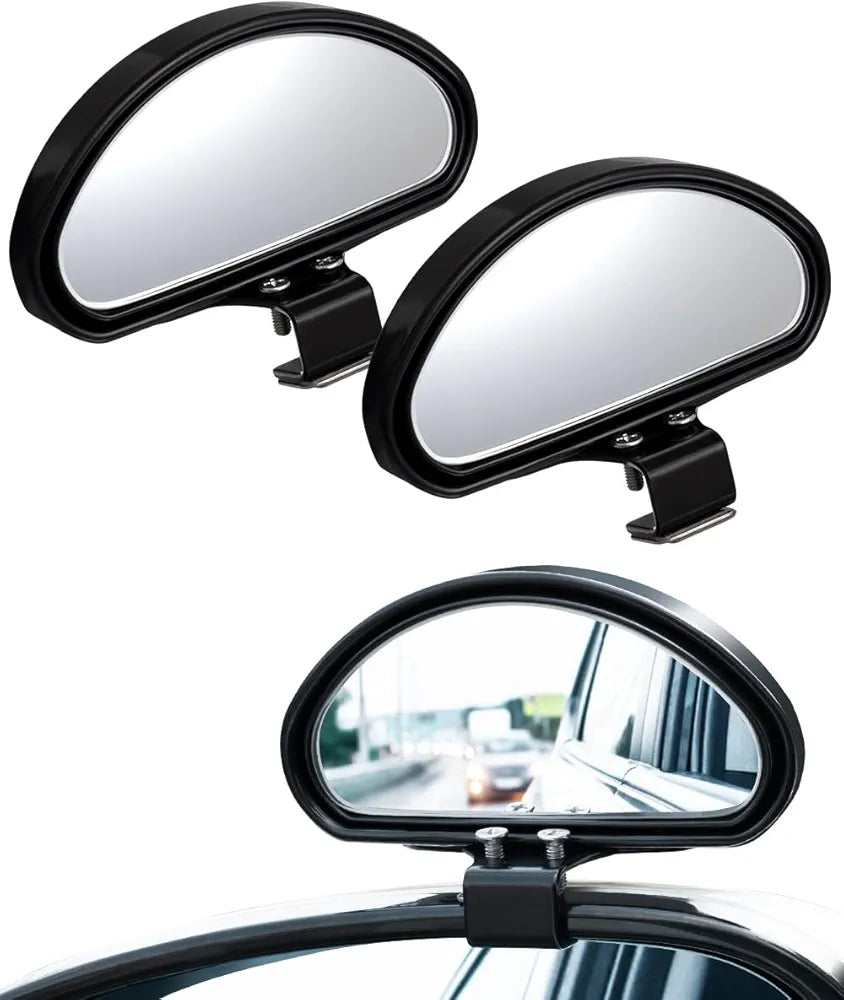 🚗👁️ Rétroviseurs d’angle mort grand angle 360° — lot de 2 (gauche + droite) — réglables & haute visibilité (Solide ABS métal + verre HD)