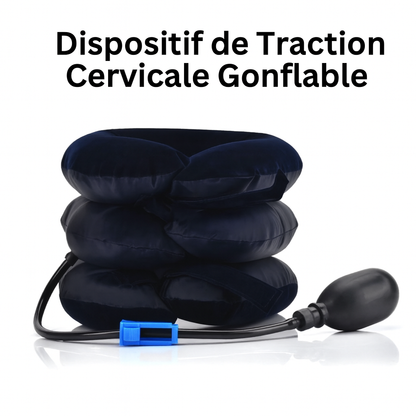 🧘‍♀️ Collier de traction cervicale gonflable — Soulage la nuque, ajustable & portable (tour de cou 30–43 cm)