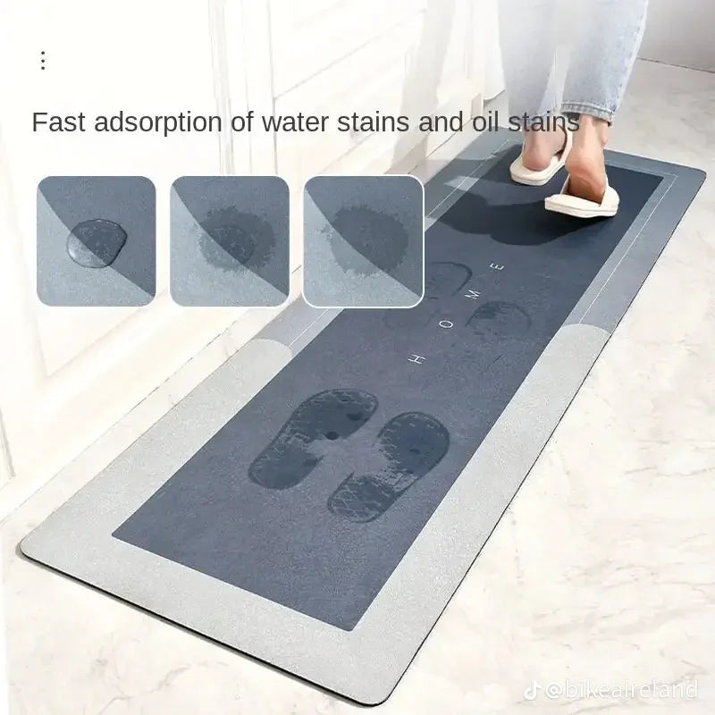 🧼🛡️ Tapis de Cuisine & Douche Antidérapant Long – Super Absorbant, Anti-huile, Imperméable &  Anti-casse de vaisselle  – Séchage Rapide