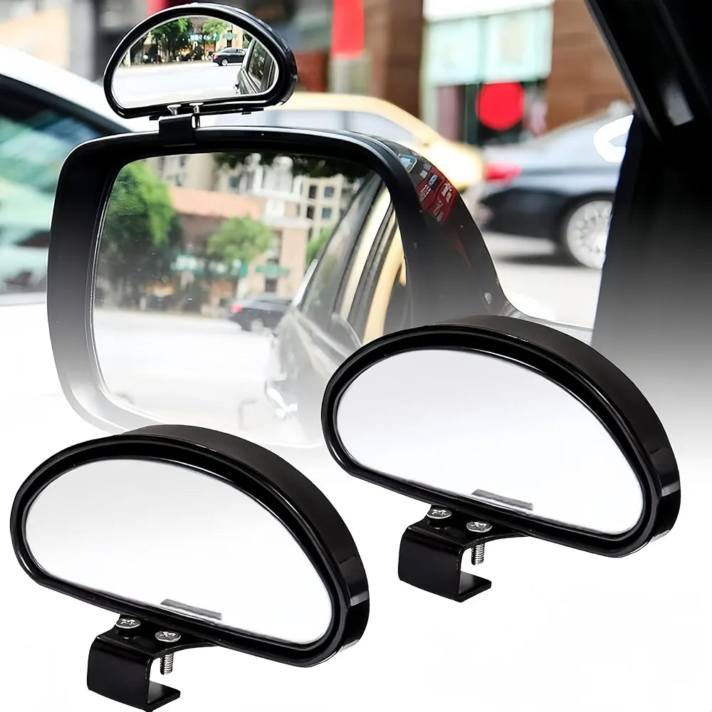 🚗👁️ Rétroviseurs d’angle mort grand angle 360° — lot de 2 (gauche + droite) — réglables & haute visibilité (Solide ABS métal + verre HD)