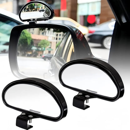 🚗👁️ Rétroviseurs d’angle mort grand angle 360° — lot de 2 (gauche + droite) — réglables & haute visibilité (Solide ABS métal + verre HD)
