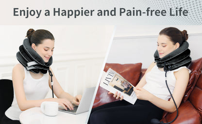 🧘‍♀️ Collier de traction cervicale gonflable — Soulage la nuque, ajustable & portable (tour de cou 30–43 cm)