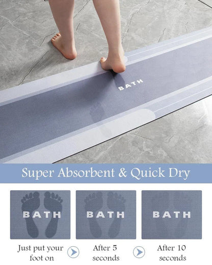 🧼🛡️ Tapis de Cuisine & Douche Antidérapant Long – Super Absorbant, Anti-huile, Imperméable &  Anti-casse de vaisselle  – Séchage Rapide