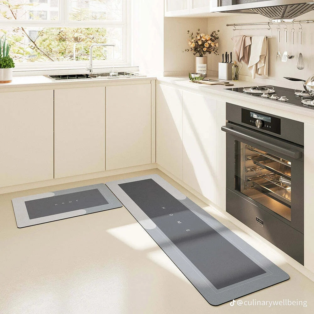 🧼🛡️ Tapis de Cuisine & Douche Antidérapant Long – Super Absorbant, Anti-huile, Imperméable &  Anti-casse de vaisselle  – Séchage Rapide