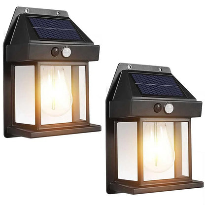 ⭐💡 lot de 2 Lampe Murale Extérieure Énergie Solaire 🌞 Ultra Lumineuse & Imperméable 🌧️ Pour Jardin, Cour; Entrée – Détecteur de Mouvement 🔥 Installation Sans Fil - 1 Article = Lot de 2 pièces