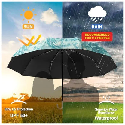 Parapluie Pliant Coupe-Vent Anti-UV Imperméable — Grand, Coloré, Durable — Idéal pour la météo de Conakry ☔🌧️
