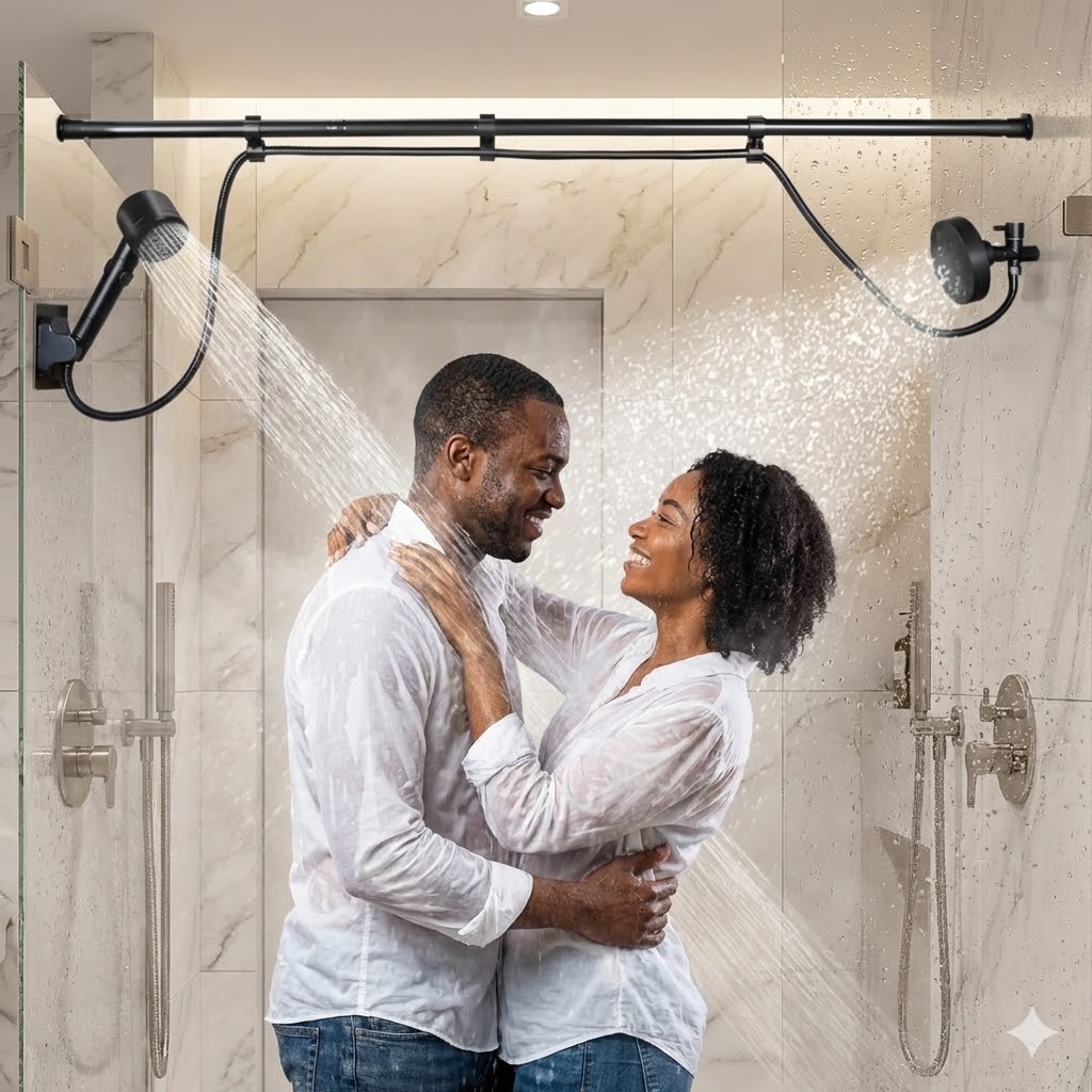 🚿✨ Système de Douche Double Haute Pression pour Couple – Confort Partagé Expérience Spa à Domicile 💑